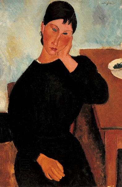 Amedeo Modigliani Elvira Resting at a Table